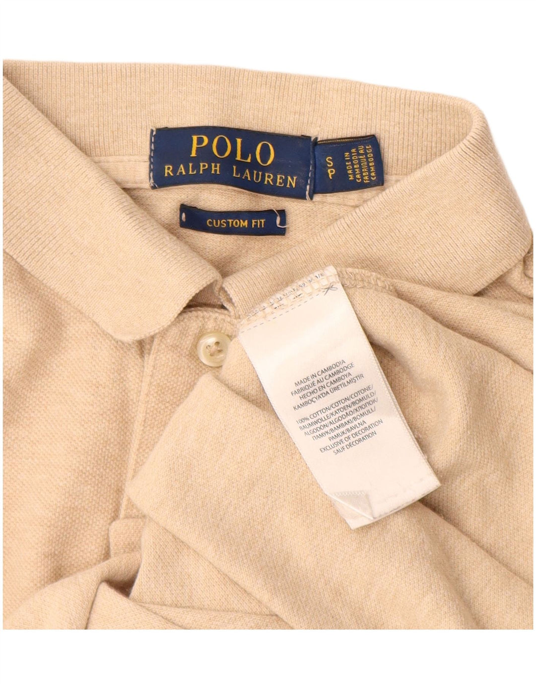 POLO RALPH LAUREN Polo da uomo su misura piccola in cotone beige