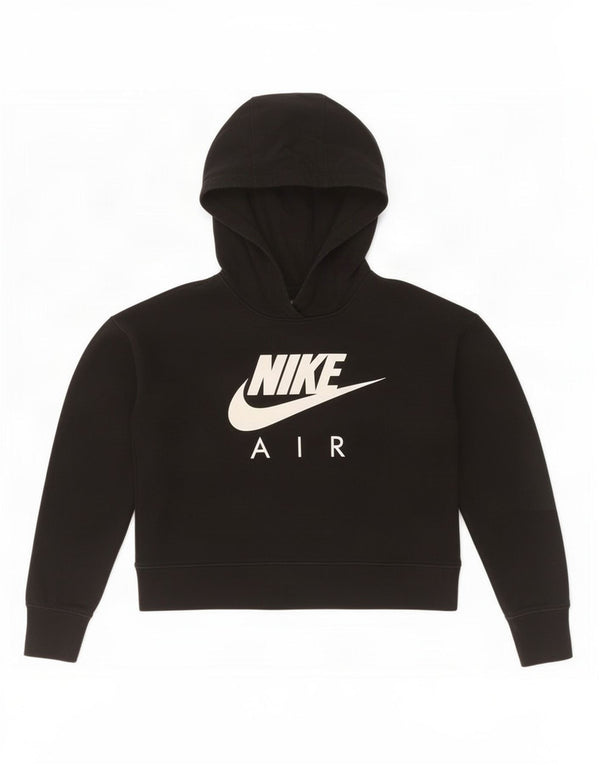 Felpa con cappuccio grafica Nike per ragazze, 10-11 anni, cotone nero medio