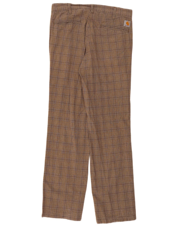 Pantaloni chino dritti da uomo Carhartt W30 L34 cotone pied de poule beige