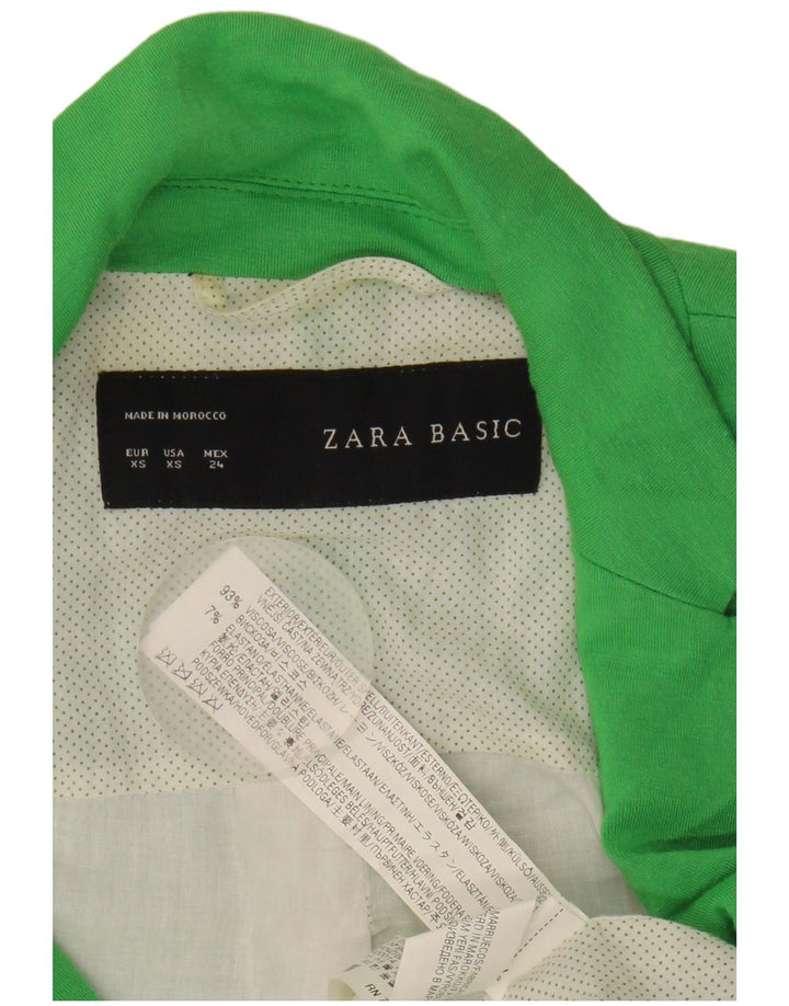 Giacca blazer a 1 bottone da donna Zara UK 6 XS verde viscosa