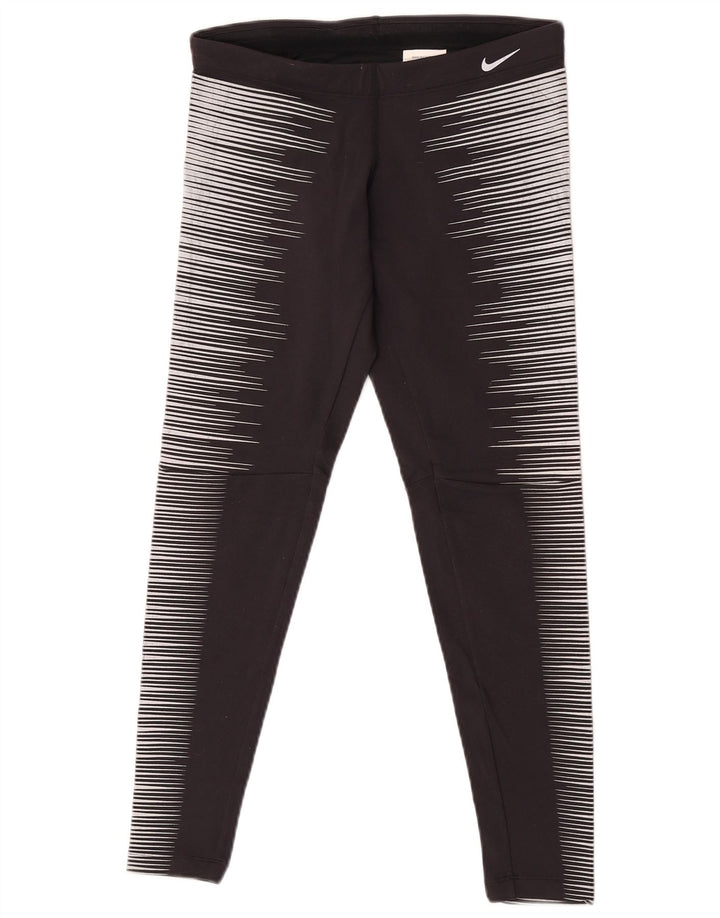 Leggings Nike Dri Fit da donna UK 12 nylon a righe nere medie