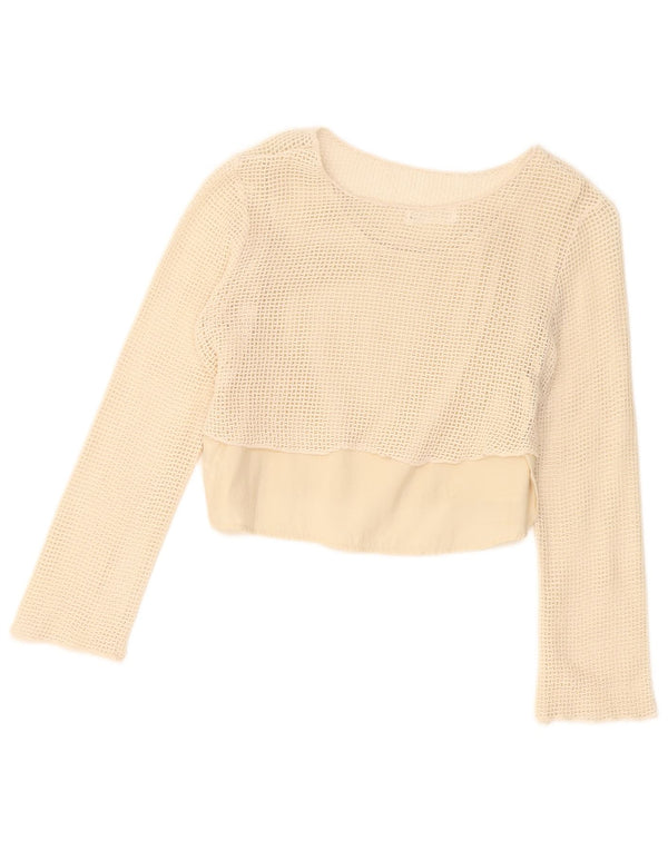 Top corto all'uncinetto per ragazze Zara 13-14 anni in cotone beige