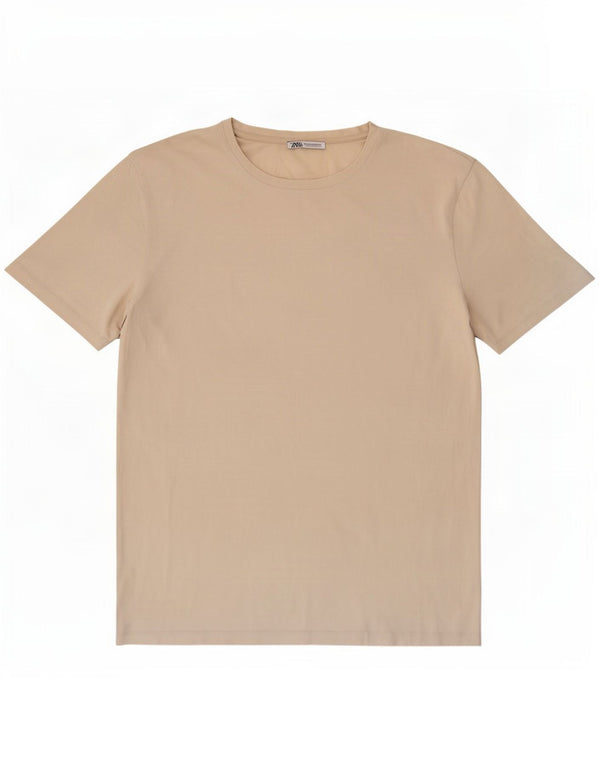 T-shirt Zara da uomo Top XL in cotone beige