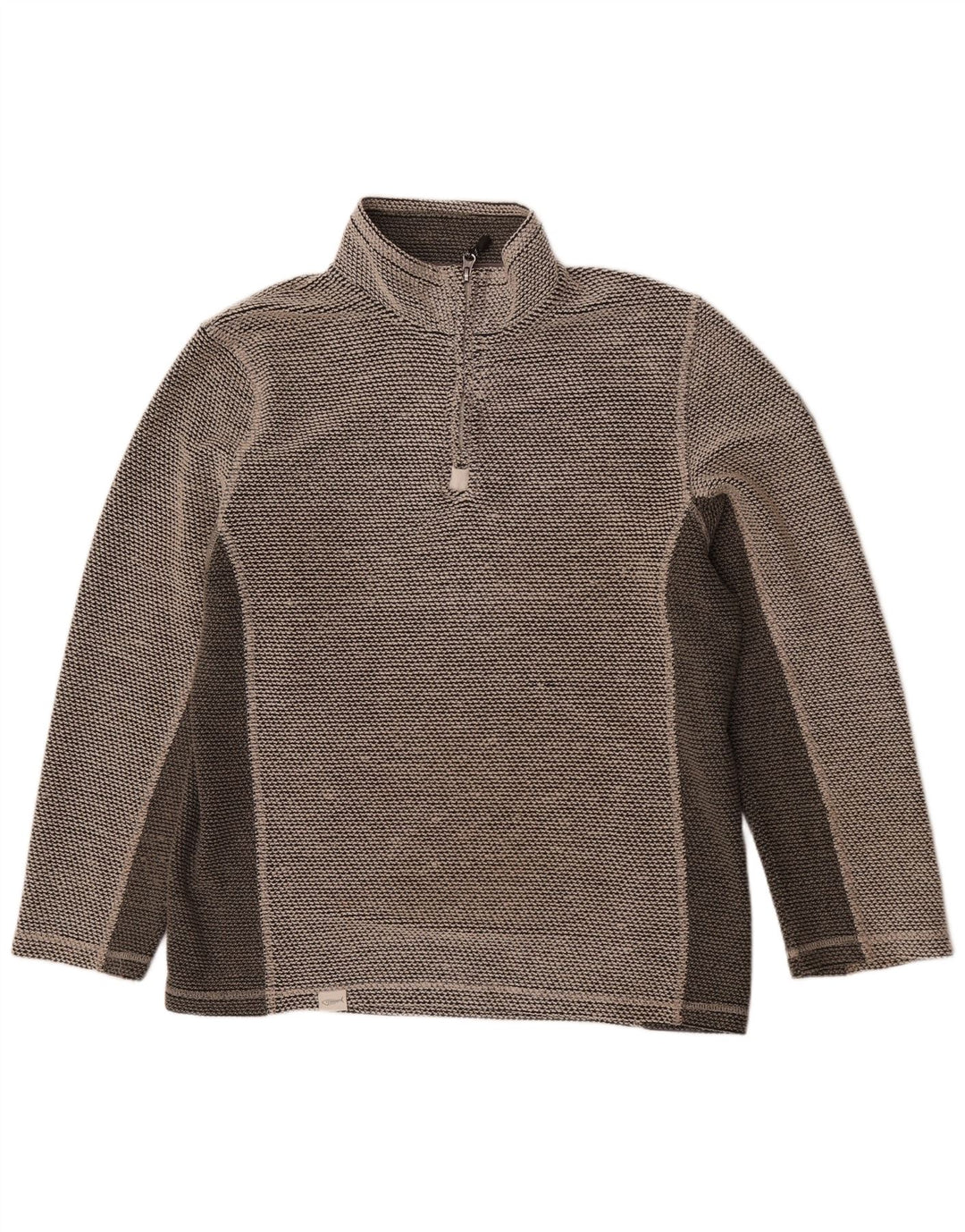 Felpa da uomo con collo con zip Weird Fish, maglione XL, acrilico color block grigio
