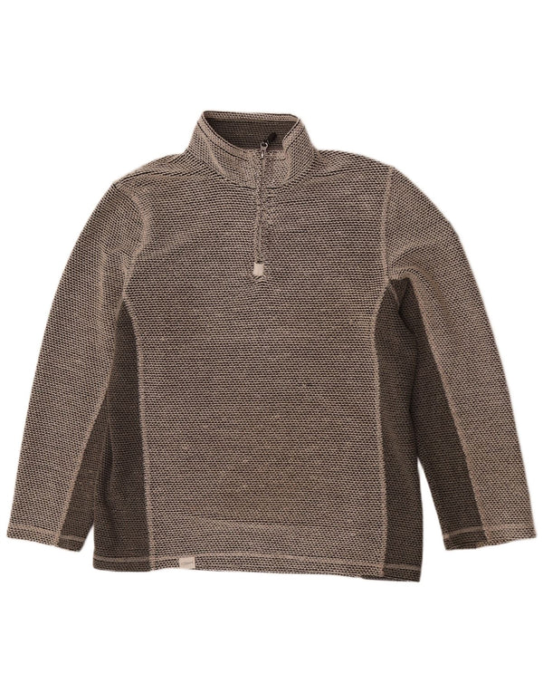 Felpa da uomo con collo con zip Weird Fish, maglione XL, acrilico color block grigio