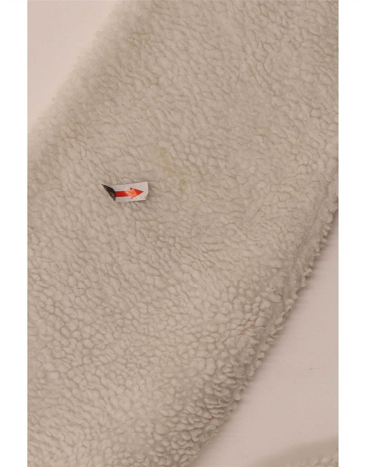 Maglione in pile da uomo Napapijri con collo con zip geografica, piccolo in poliestere bianco