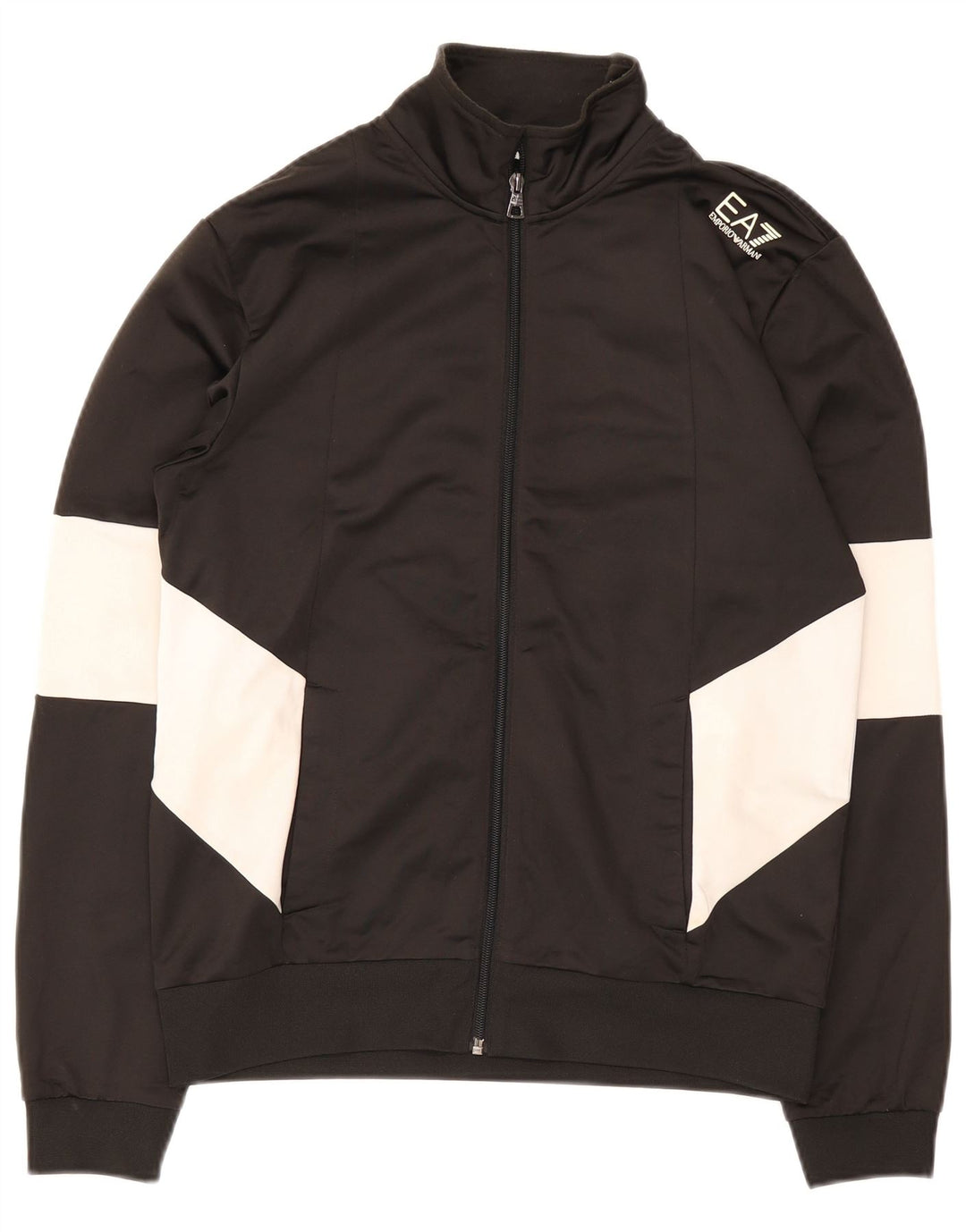 Giacca da tuta da uomo Emporio Armani piccola in poliestere color block nero