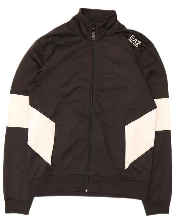 Giacca da tuta da uomo Emporio Armani piccola in poliestere color block nero