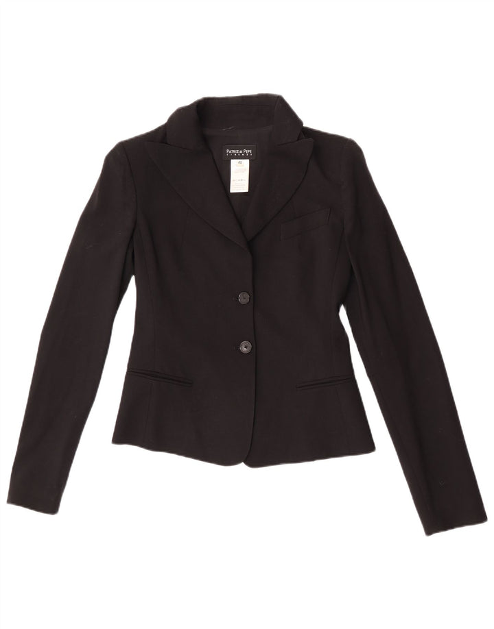 Giacca Blazer 2 Bottoni Donna Patrizia Pepe IT 40 Small Nera Lana