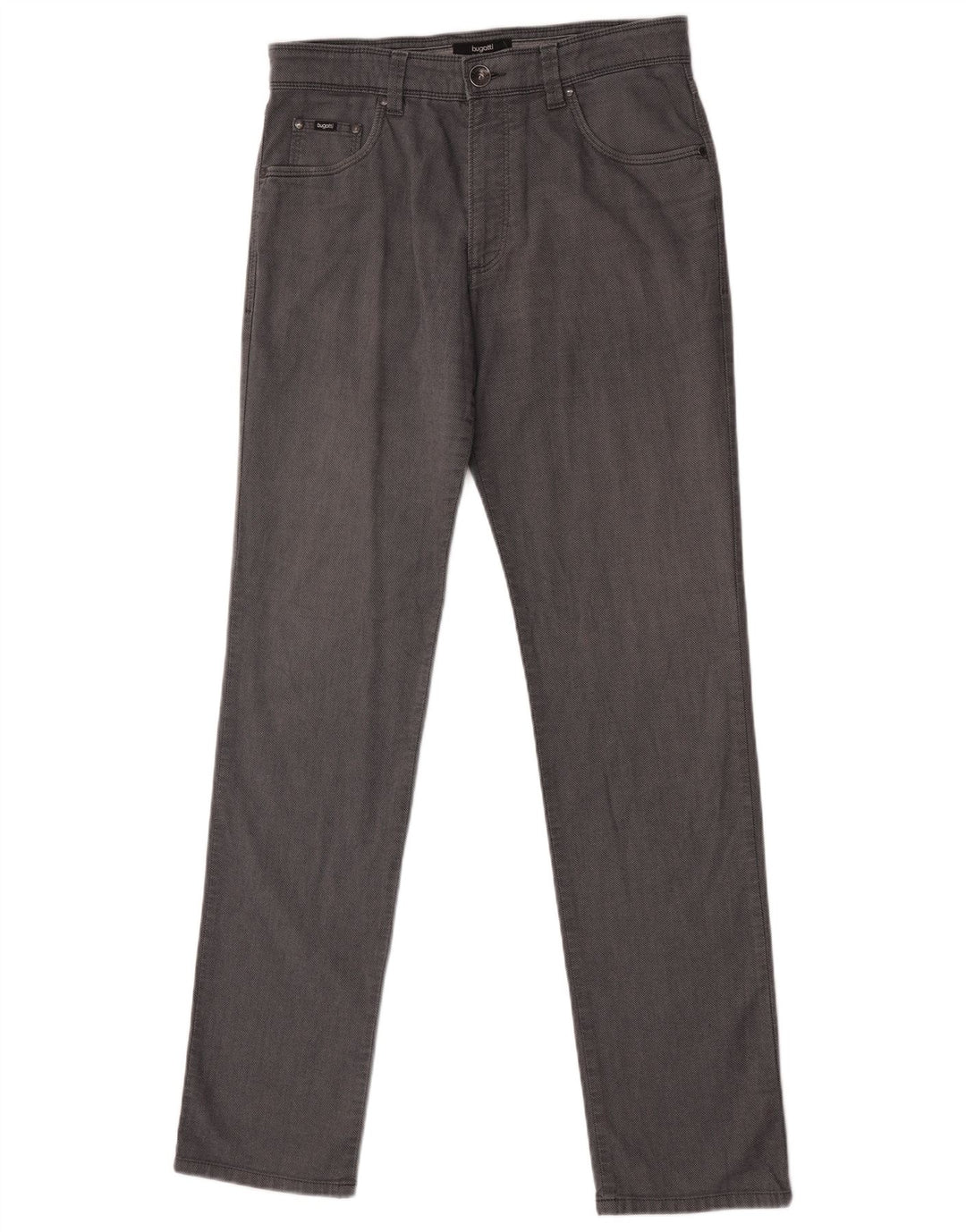 Pantaloni casual dritti da uomo Bugatti W30 L34 cotone grigio
