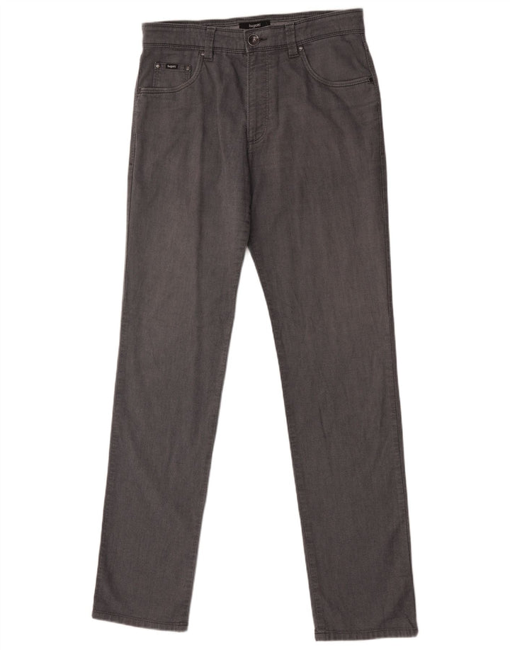 Pantaloni casual dritti da uomo Bugatti W30 L34 cotone grigio
