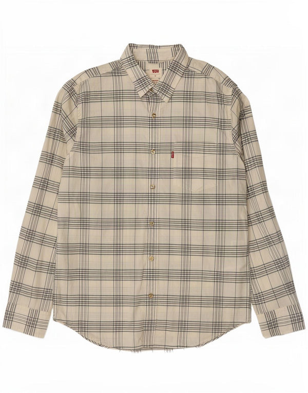 Camicia Levi's da uomo dalla vestibilità standard, in cotone a quadri bianco medio