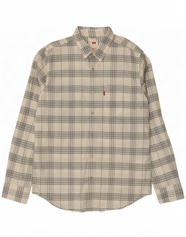 Camicia Levi's da uomo dalla vestibilità standard, in cotone a quadri bianco medio