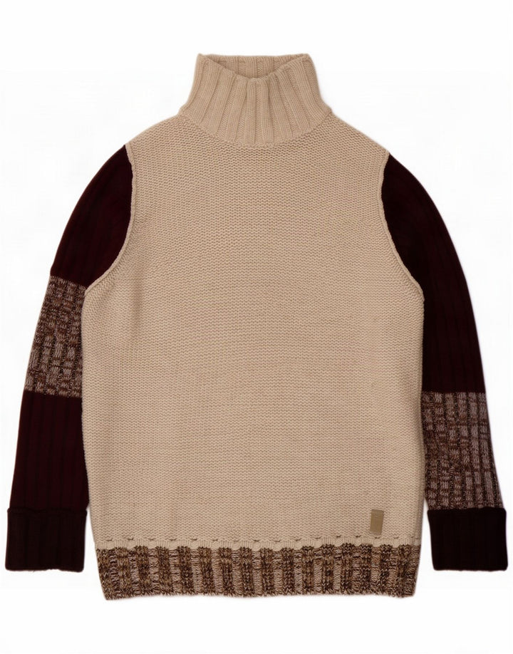 Trussardi Jeans Maglione a collo alto da uomo in maglione color beige medio