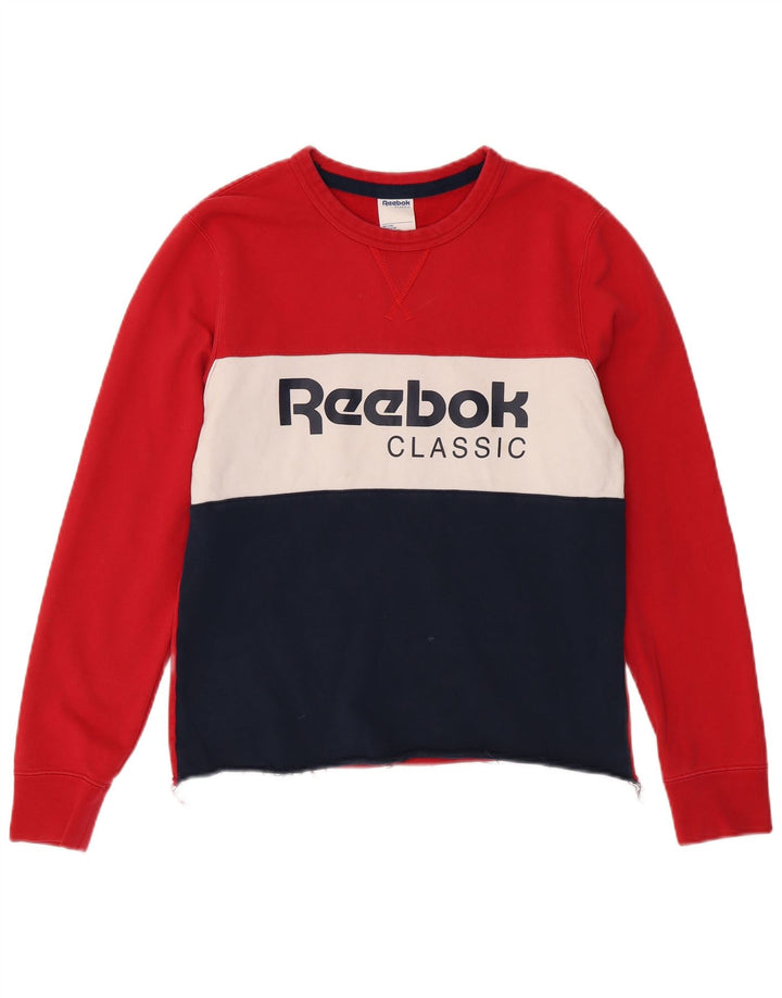 Felpa da donna Reebok Jumper UK 14 Medium multicolore Colourblock