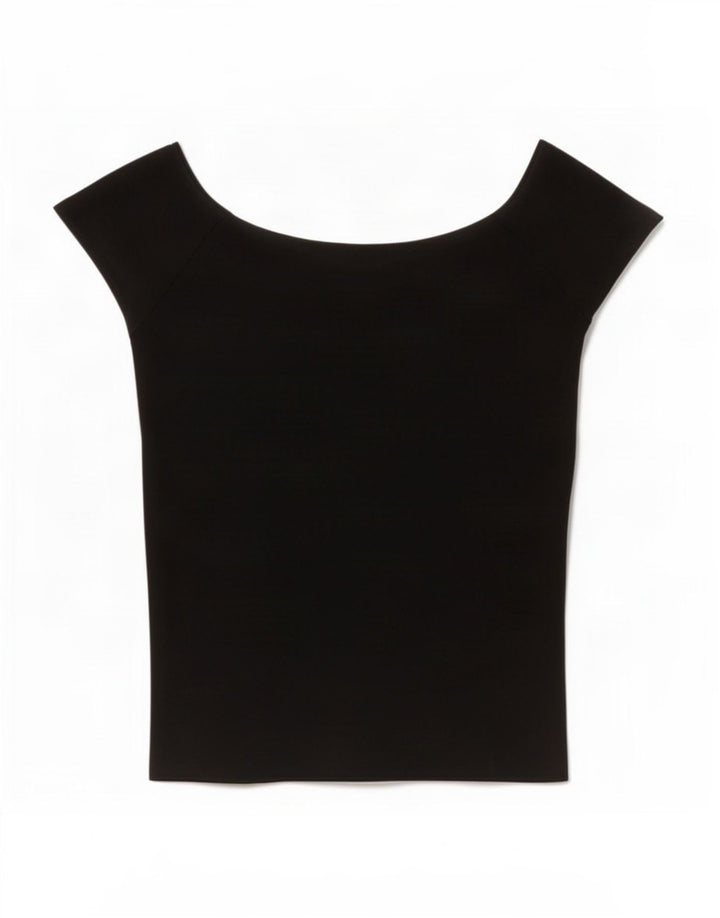 Top corto da donna Zara UK 14 medio nero in poliammide