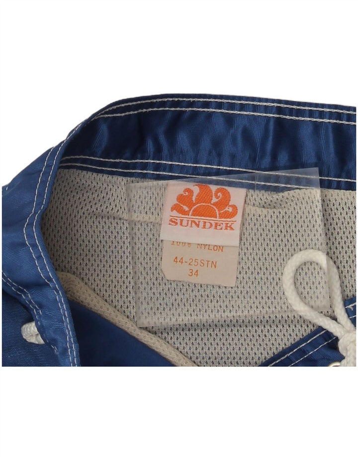Pantaloncini da bagno da uomo Sundek, nylon a righe grandi blu