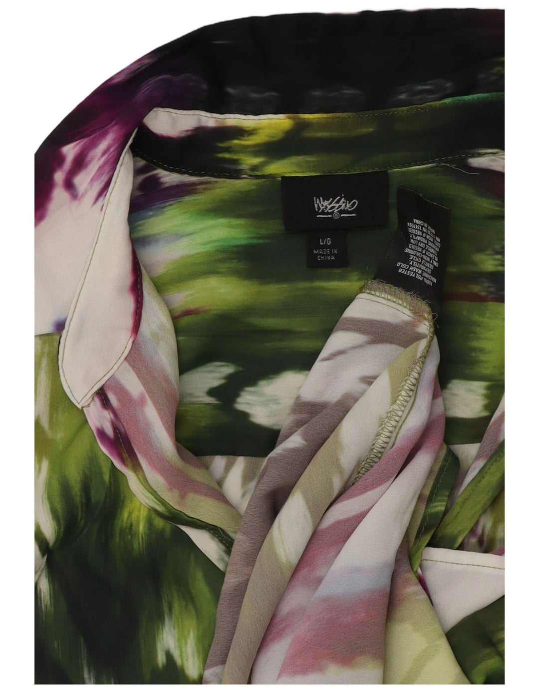 Mossimo Camicia da donna Camicetta UK 16 Grande Poliestere tie-dye multicolore