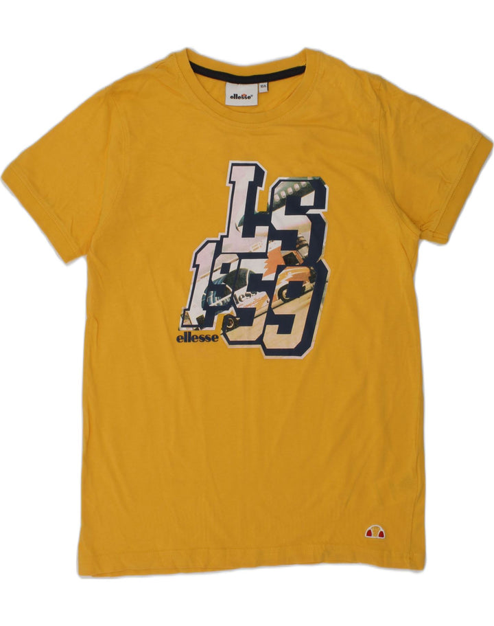 ELLESSE Boys Graphic T-Shirt Top 9-10 Years Yellow Cotton | Vintage Ellesse | Thrift | Second-Hand Ellesse | Used Clothing | Messina Hembry 