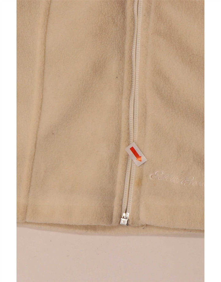 Gilet in pile da donna Eddie Bauer UK 10 piccolo bianco sporco