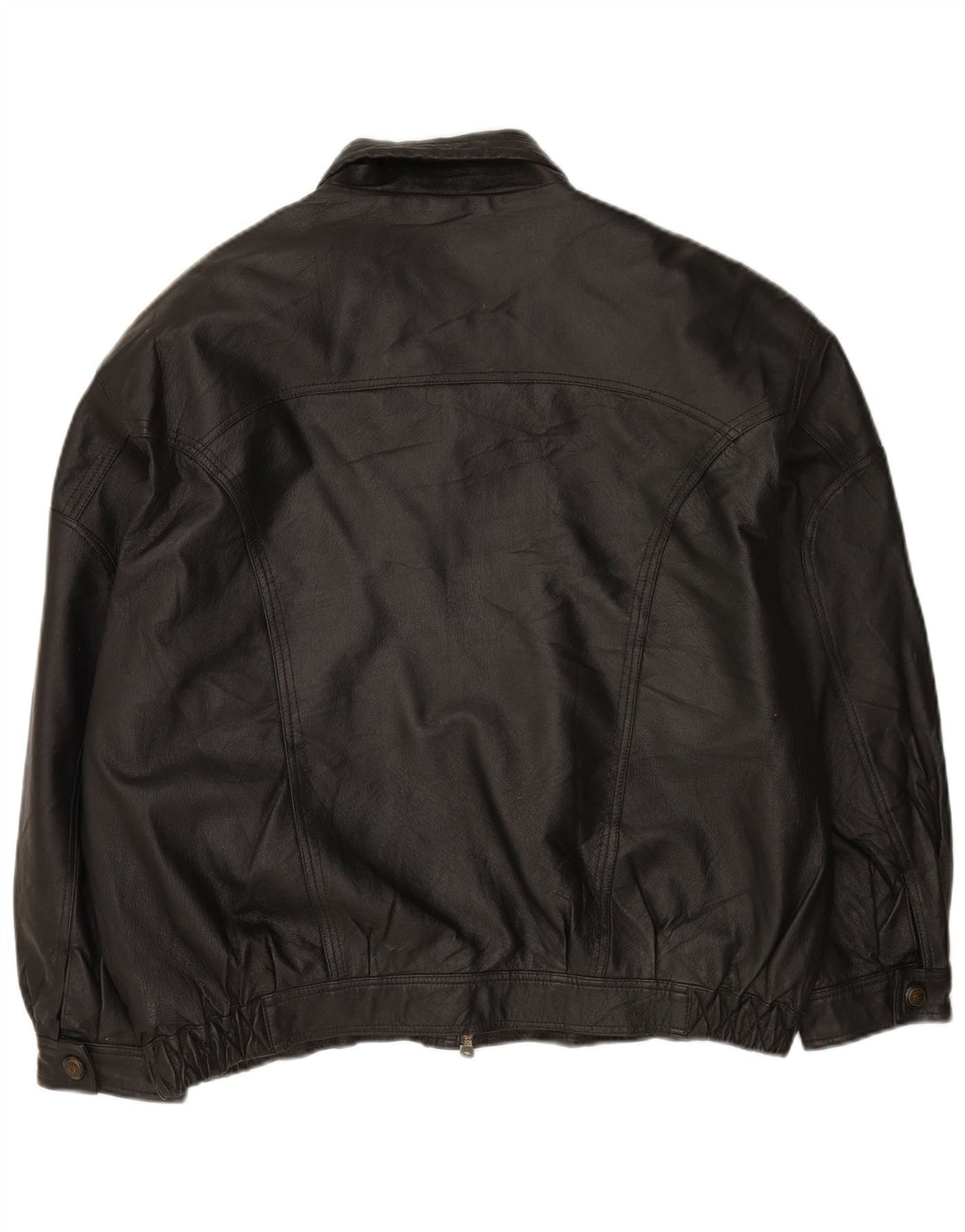 Giacca in pelle vintage da uomo UK 42 XL in pelle nera