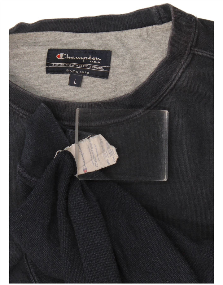 Felpa grafica da uomo Champion, maglione grande, cotone blu navy