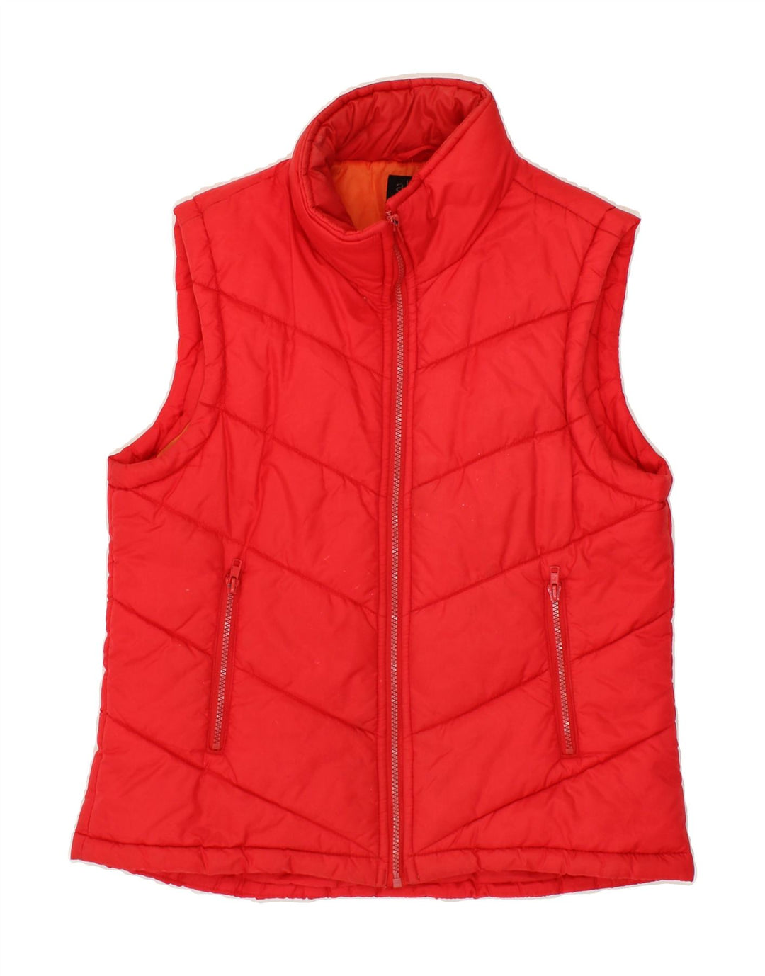 VINTAGE Womens Padded Gilet UK 12 Medium Red Nylon Vintage Vintage and Second-Hand Vintage from Messina Hembry 