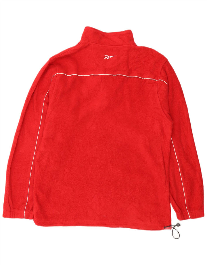 Maglione in pile Reebok Wisconsin Zip Neck da uomo, grande, in poliestere rosso