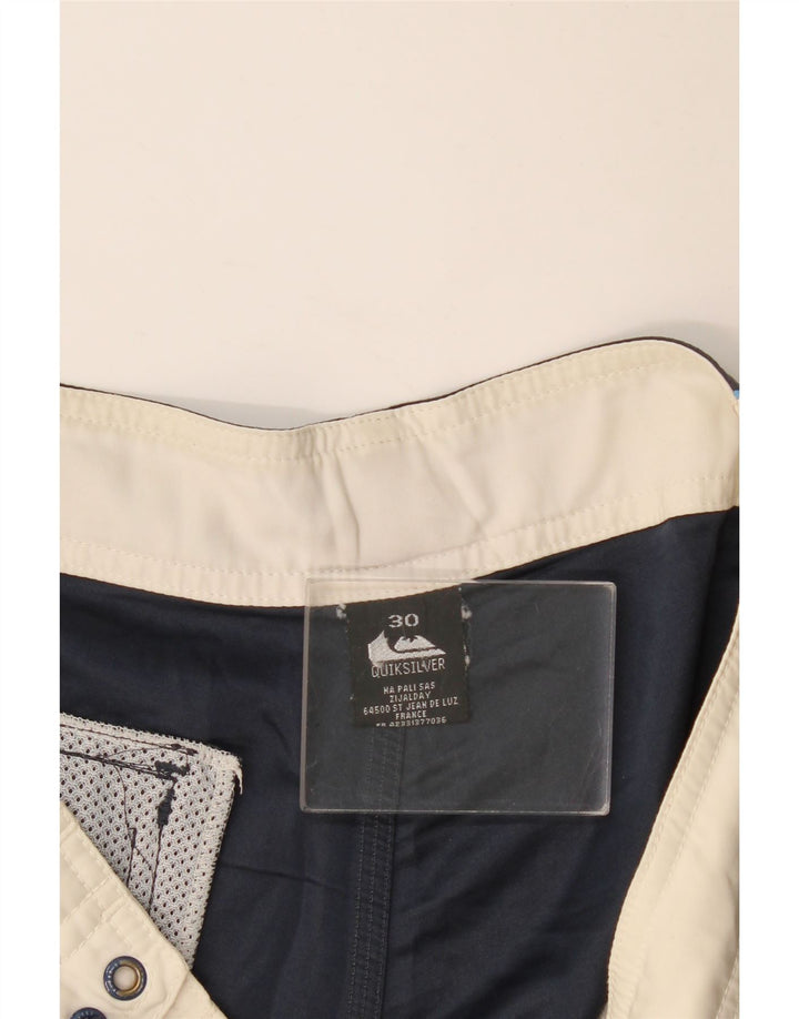 Quiksilver Mens Graphic Swimming Shorts Medium  Beige Colourblock Polyester
