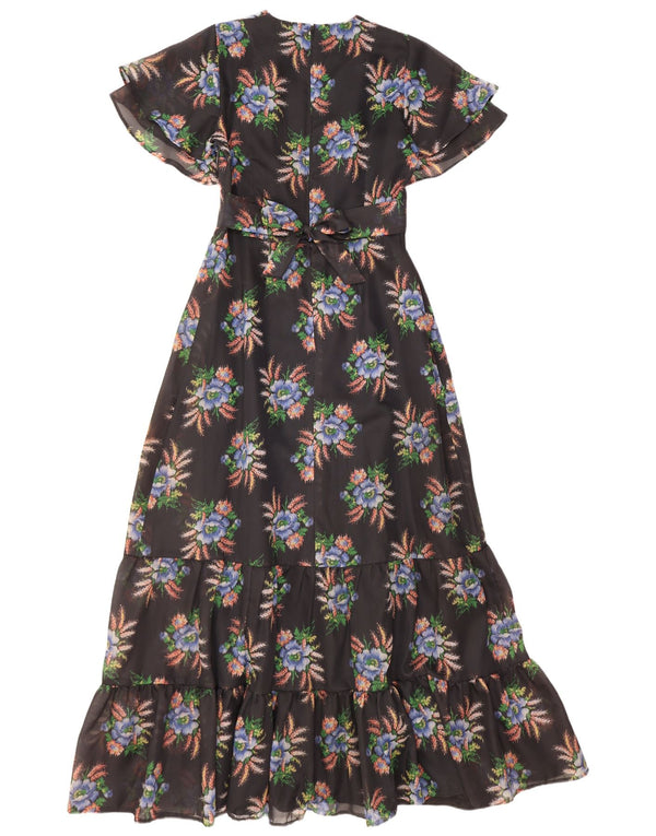 Abito lungo da donna Diolen EU 42 Grande poliestere floreale nero
