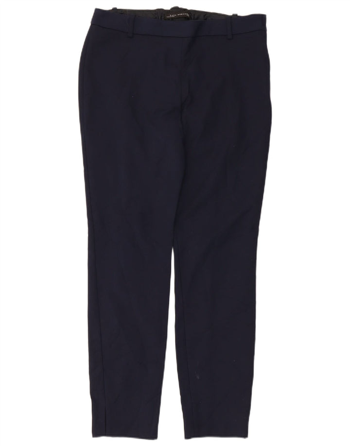 Pantaloni casual slim da donna Zara medi W30 L27 blu navy