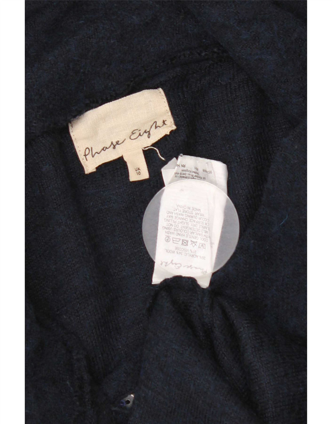 Maglione cardigan lungo da donna Phase Eight UK 10 piccolo blu navy