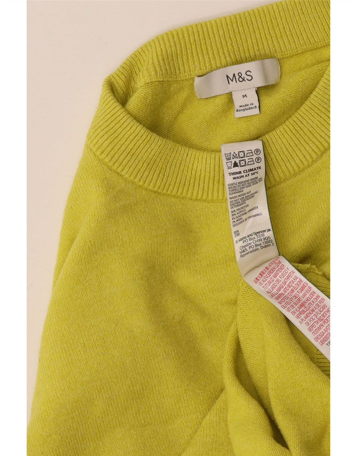Maglione maglione girocollo da donna Marks & Spencer UK 14 giallo medio