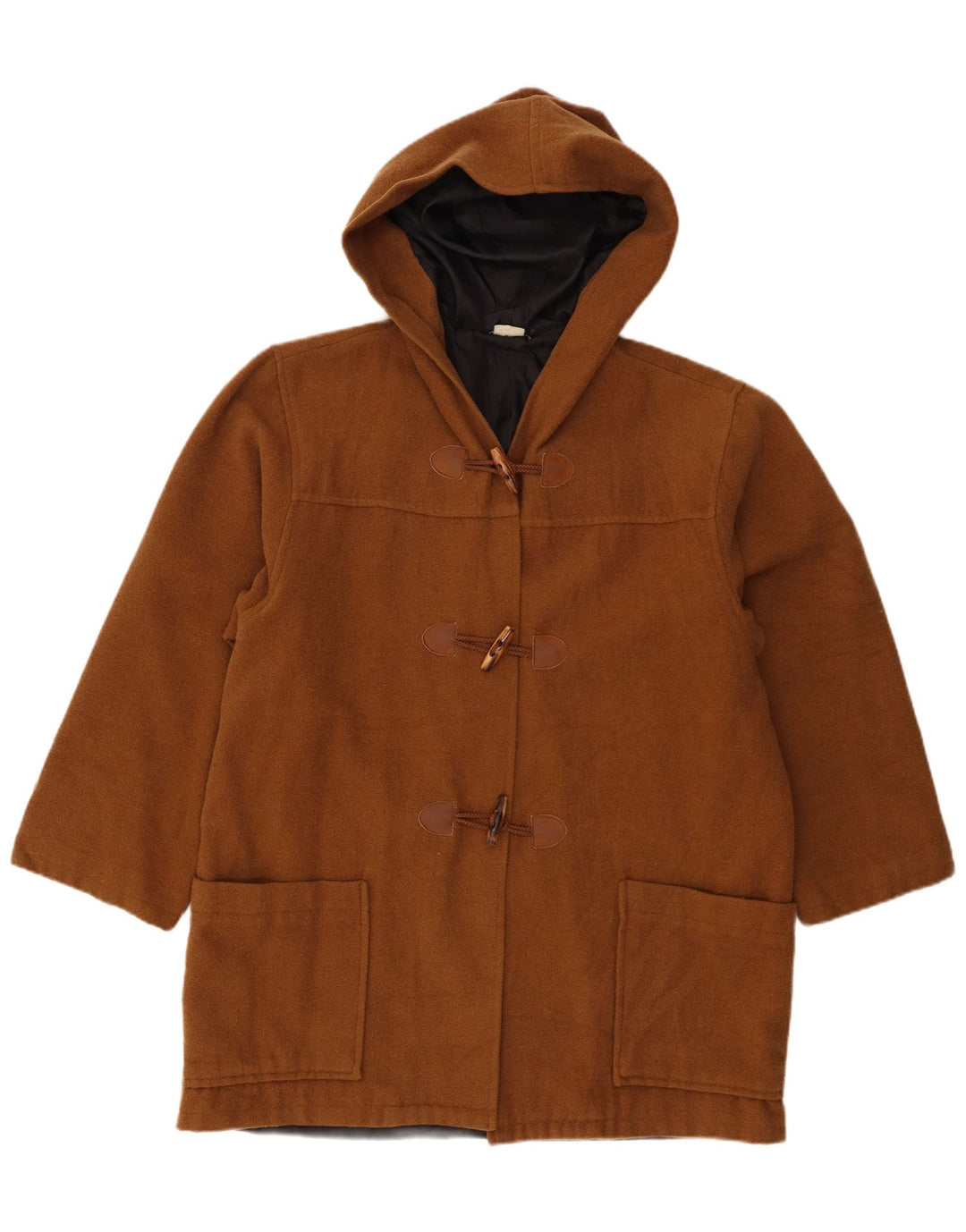 Montgomery con cappuccio da donna vintage UK 14 grande marrone