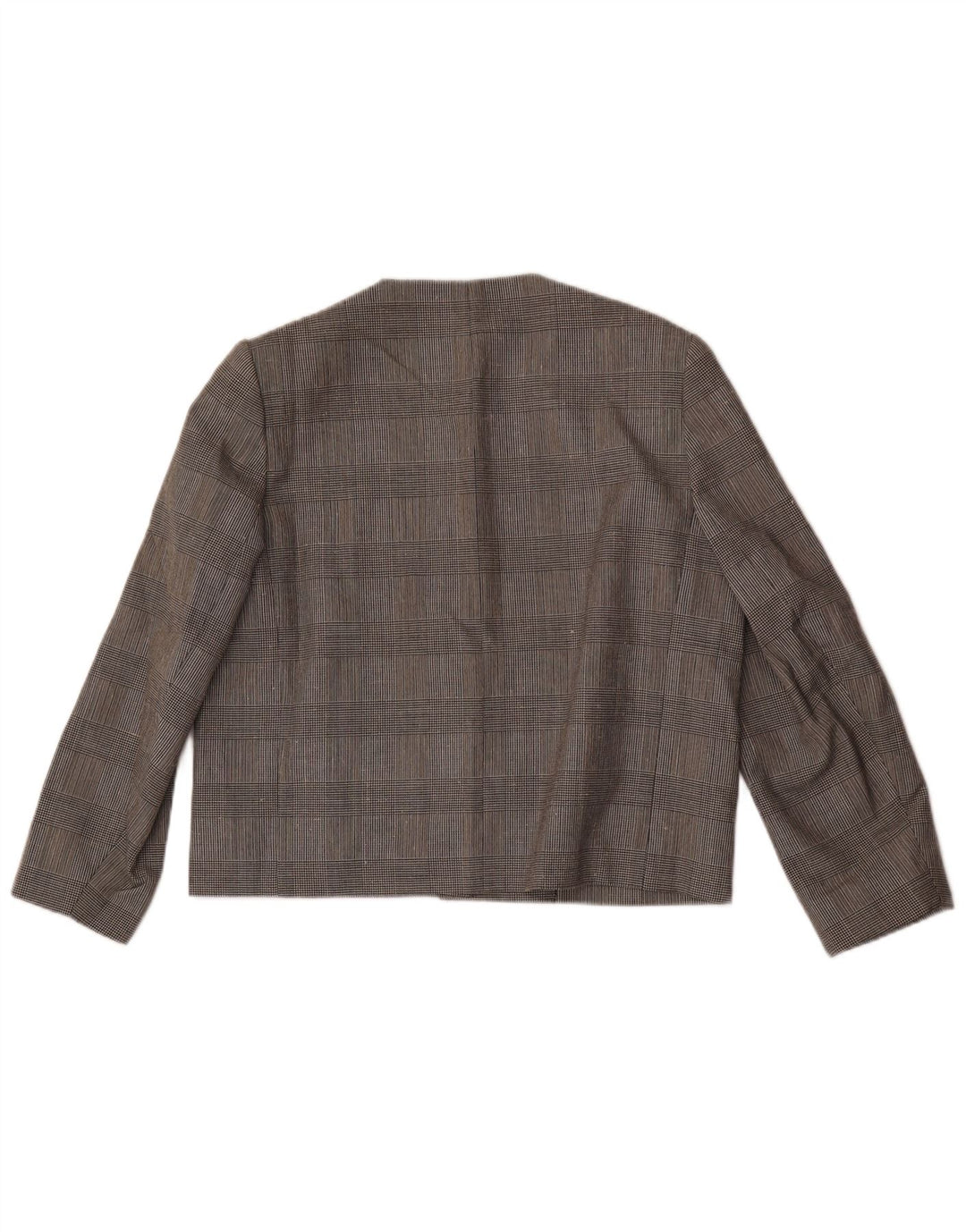 Giacca blazer a 6 bottoni da donna Mansfield UK 18 XL poliestere a quadri grigio