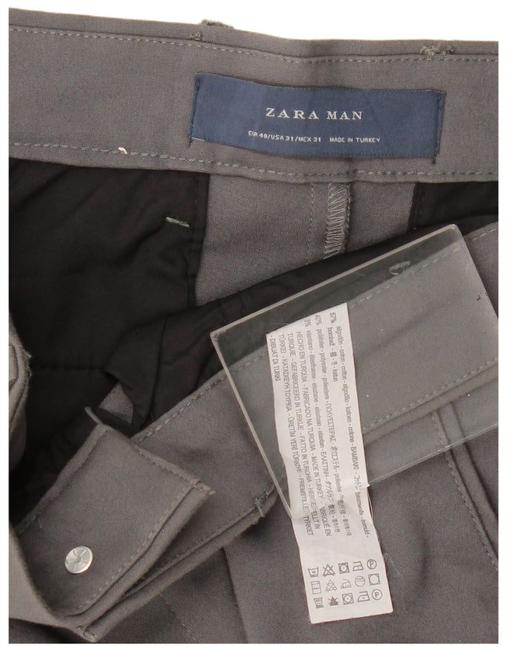 Pantaloni chino slim da uomo ZARA EU 40 medio W31 L28 cotone grigio