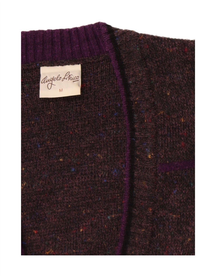 Maglione cardigan da uomo Angelo Litrico Acrilico a righe viola medio