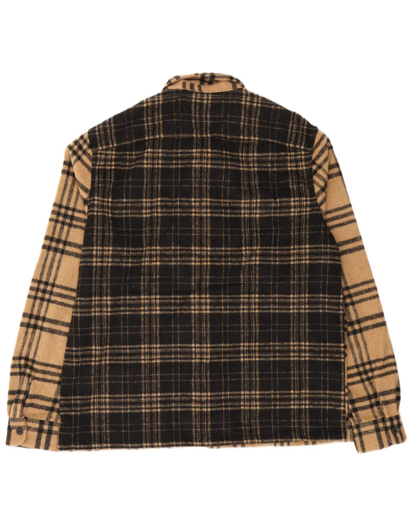 Camicia da uomo in flanella con vestibilità rilassata di All Saints XL a quadri beige
