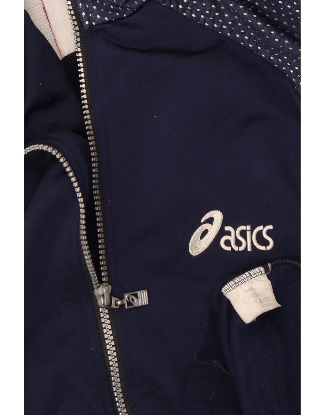 Giacca da tuta da uomo Asics UK 40 Large Blu Navy Colourblock Poliestere