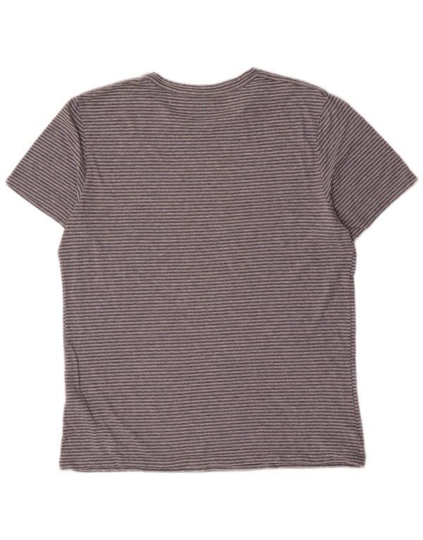Maglietta da uomo All Saints Top a righe grigie grandi