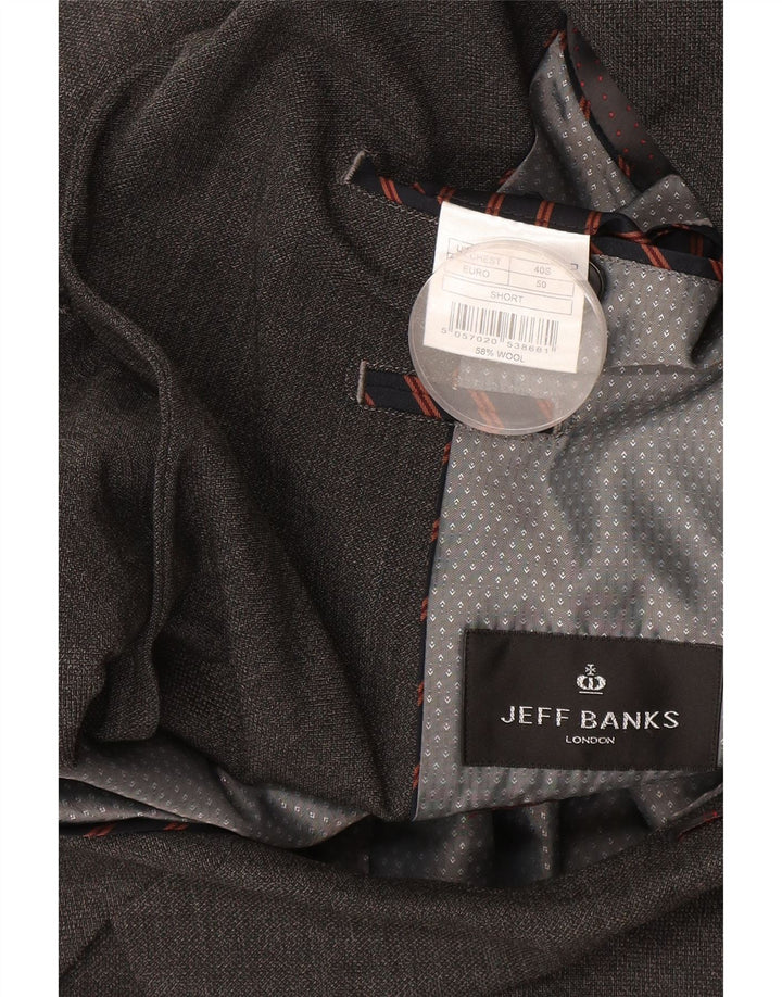 Giacca blazer da uomo a 2 bottoni Jeff Banks EU 50 grande poliestere grigio