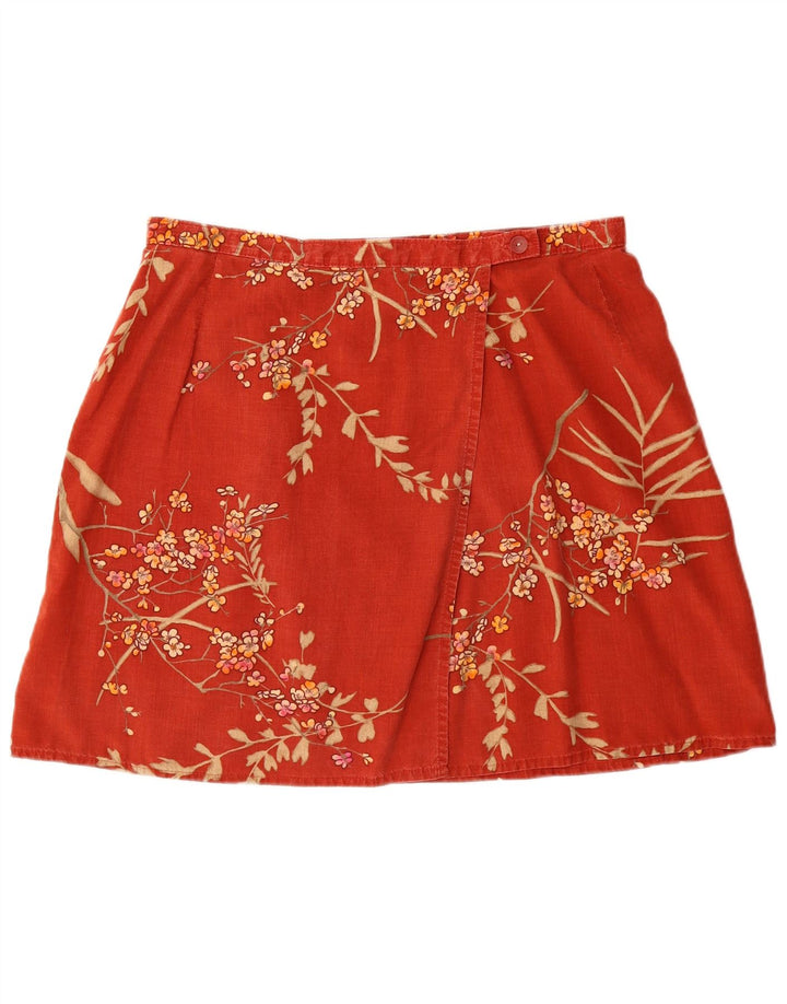 MARKS & SPENCER Womens Mini Wrap Skirt UK 14 Medium W28  Red Floral
