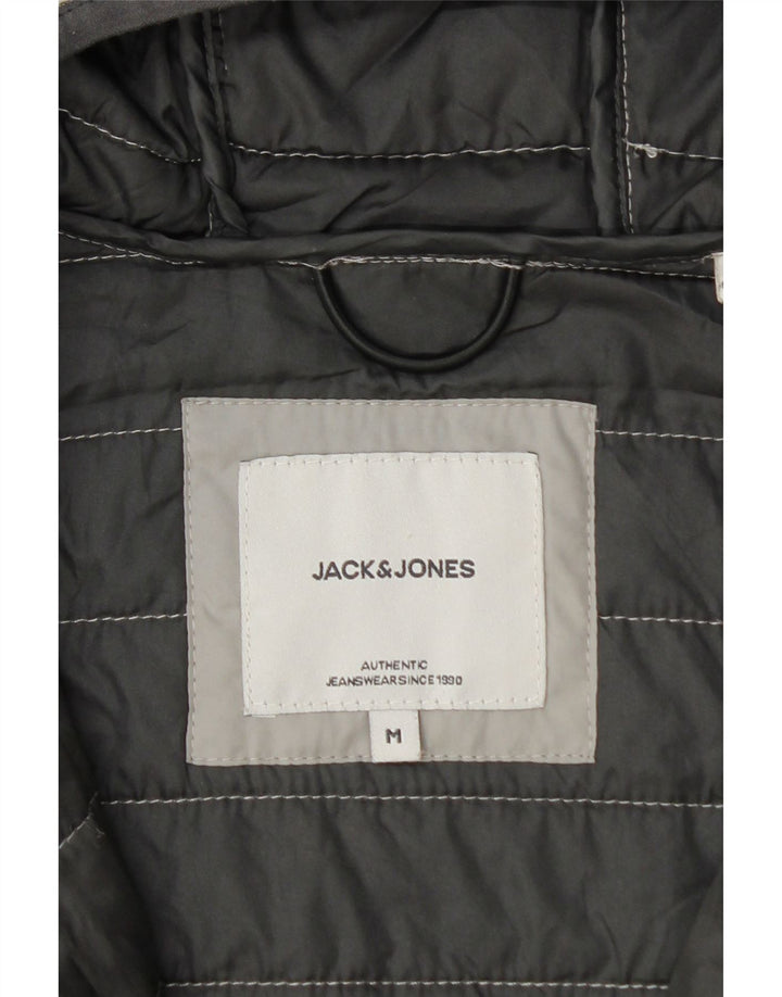 Giacca imbottita con cappuccio da uomo Jack & Jones UK 38 Colorblock grigio medio