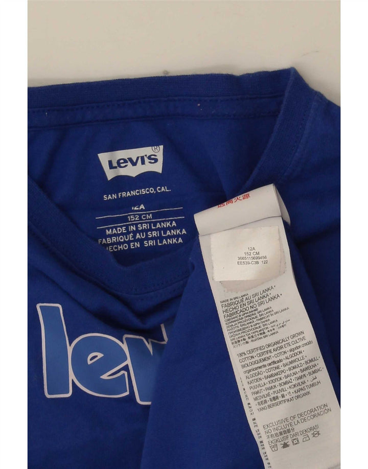 T-shirt grafica per ragazzi Levi's Top 11-12 anni in cotone blu