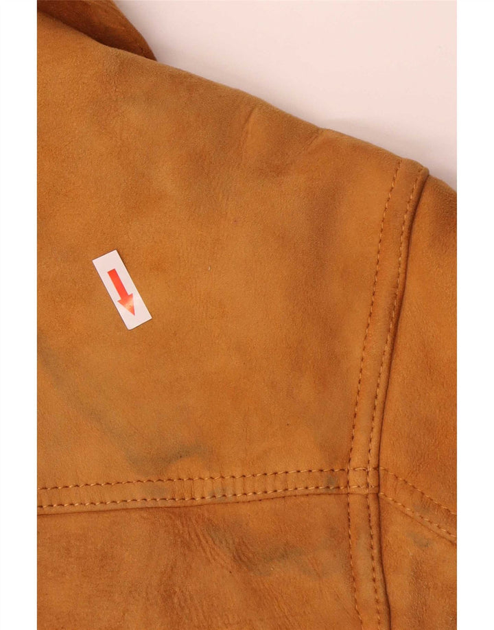 Cappotto vintage in shearling da uomo IT 48 in pelle beige medio