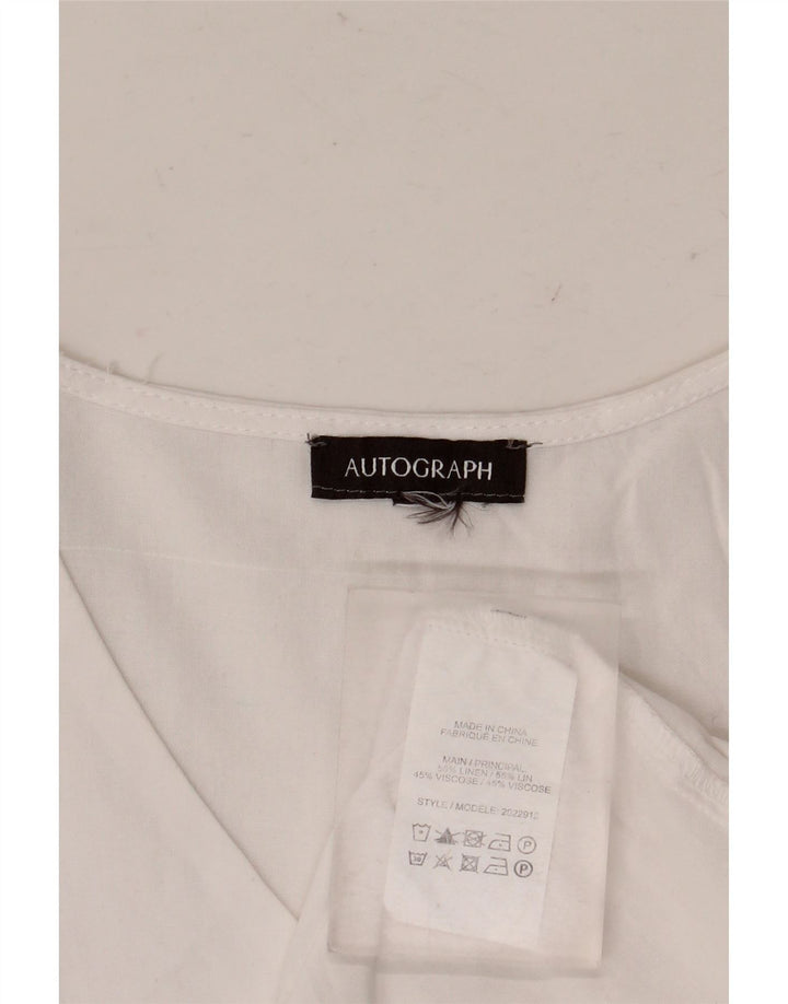Camicetta oversize da donna Autograph Top UK 14 Lino bianco medio