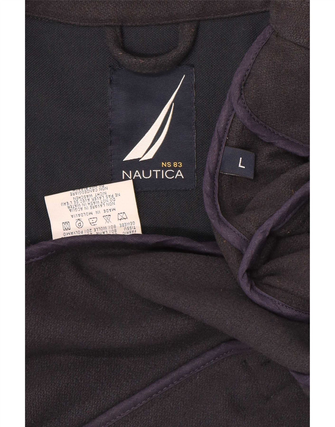 Cappotto da marinaio da uomo Nautica UK 40 Large Blu Navy in poliammide