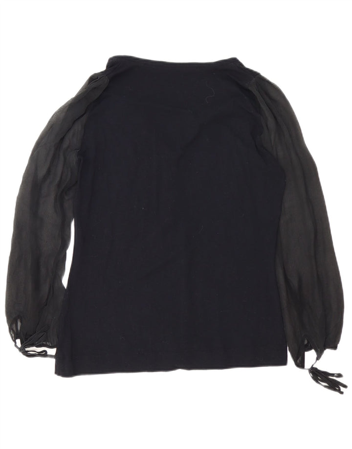 Top camicetta a maniche lunghe da donna Sportmax UK 14 grande nero