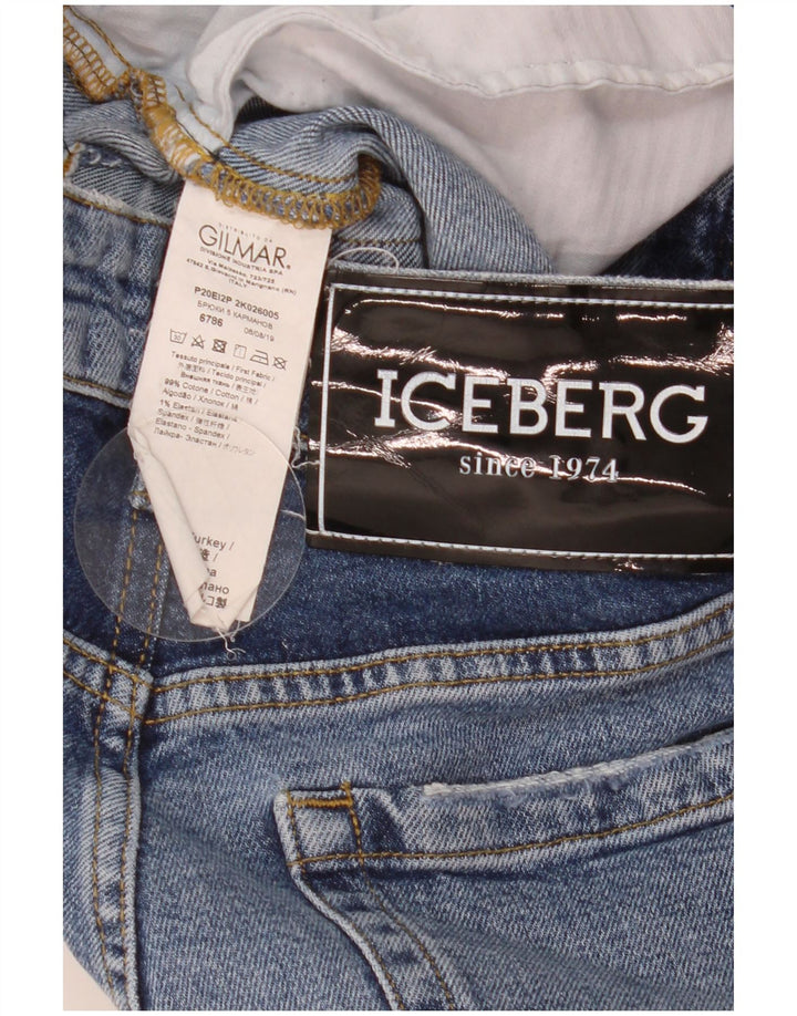 Jeans bootcut con grafica da donna Iceberg W27 L28 cotone color block blu