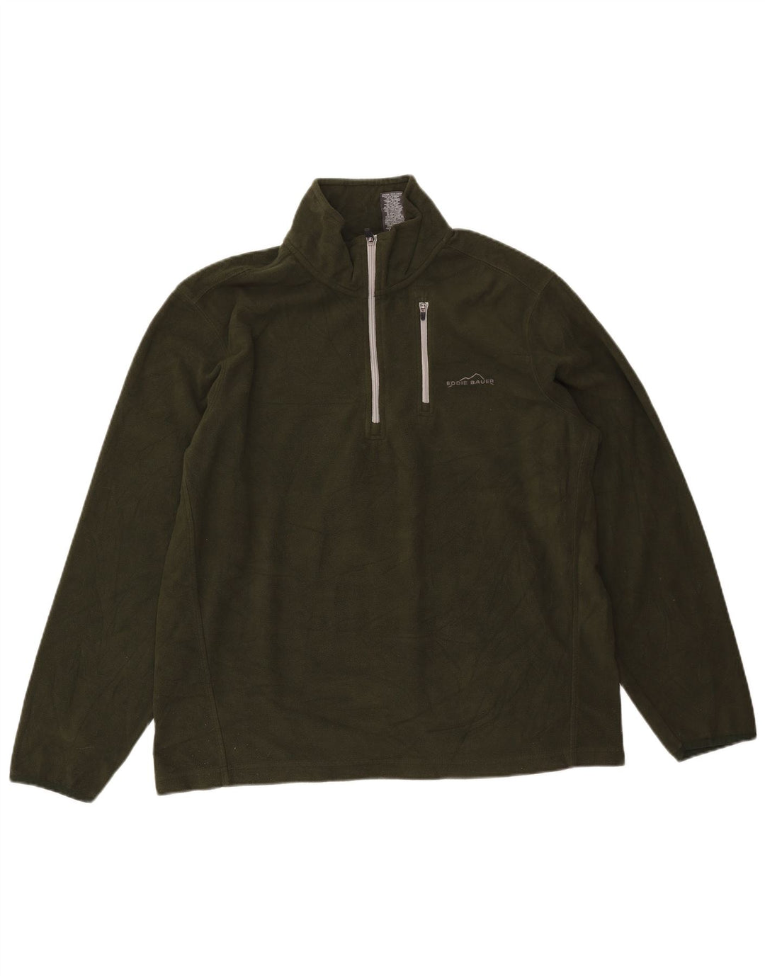 Eddie Bauer Maglione in pile da uomo con zip sul collo, grande poliestere verde